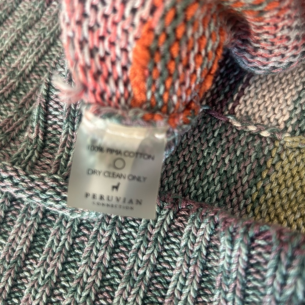 Peruvian Connection Kaffe Fasset Imani Pima Cotton Cocoon Patchwork Cardigan S - Picture 6 of 7